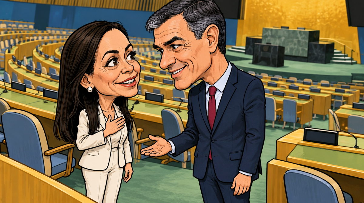 Cuarenta metros en la ONU: el saludo entre Delcy Rodríguez y Sánchez, contado de cinco maneras